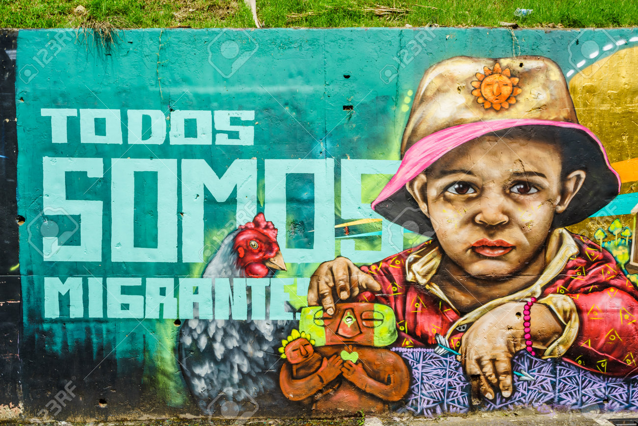 Street art graffiti on a wall in the street of Medellin, Colombia - March 16, 2019 - 142308856 Street art graffiti on a wall in the street of Medellin, Colombia - March 16, 2019 - 142308856