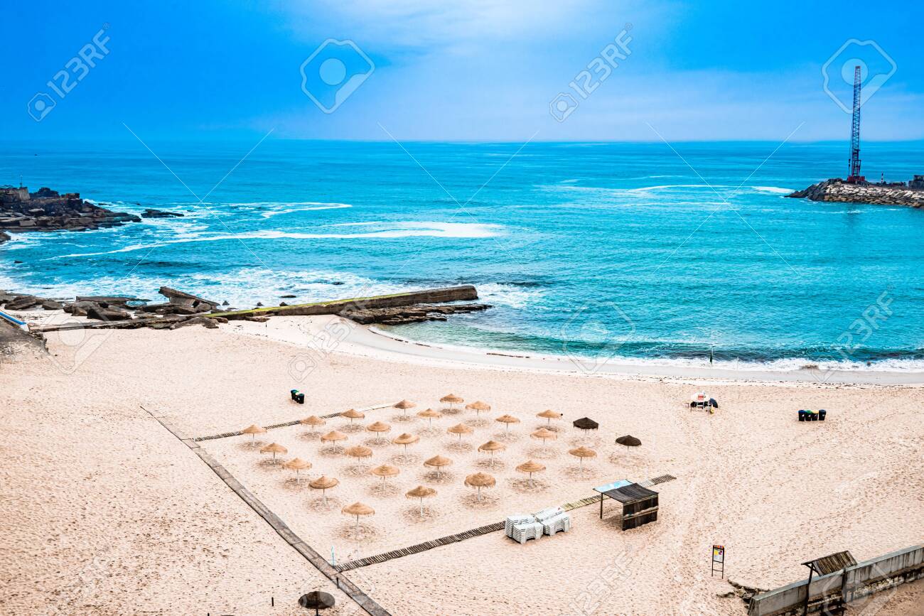 View on beach and atlantic ocean of Ericeira, Portugal - 143742078 View on beach and atlantic ocean of Ericeira, Portugal - 143742078