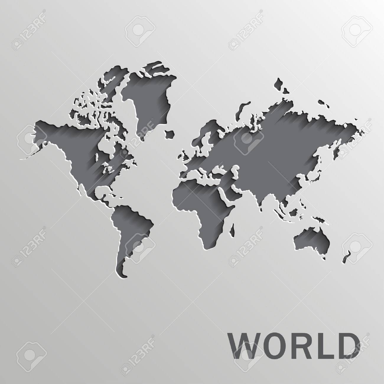 world map black white