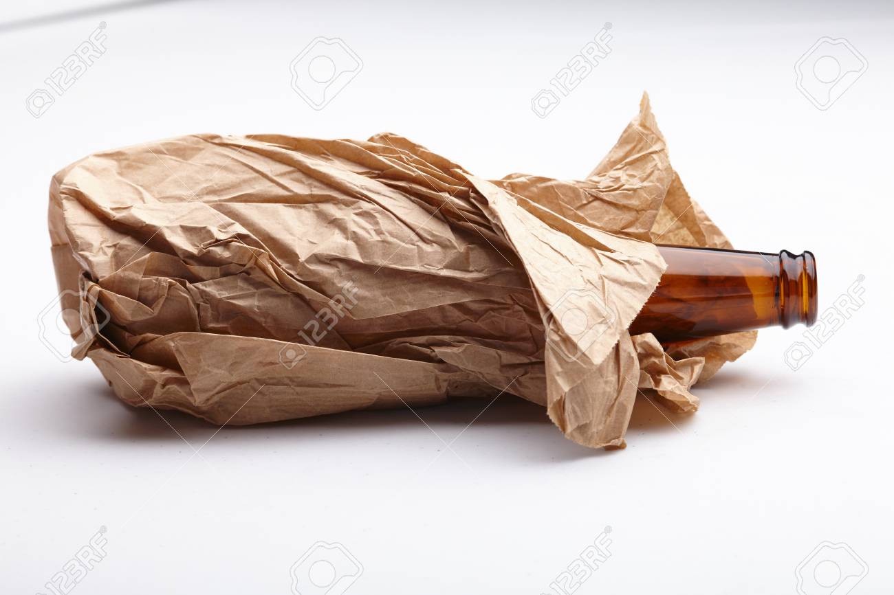 bottle in paper bolsa