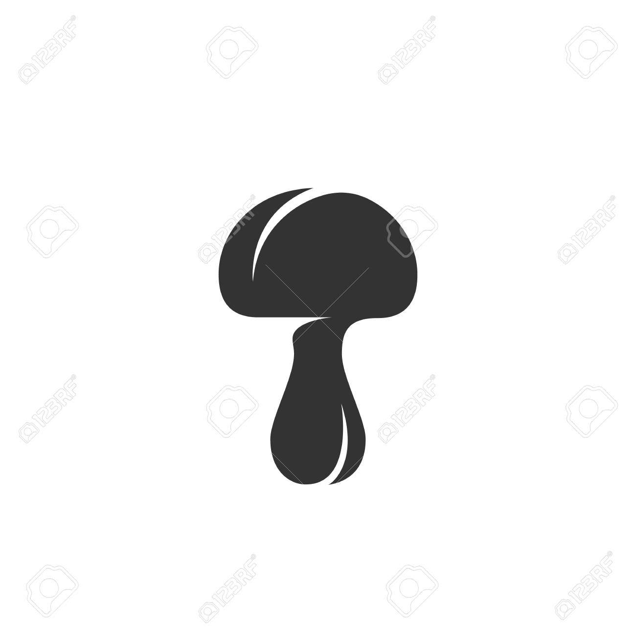 mushroom logo silhouette design template isolated on a white