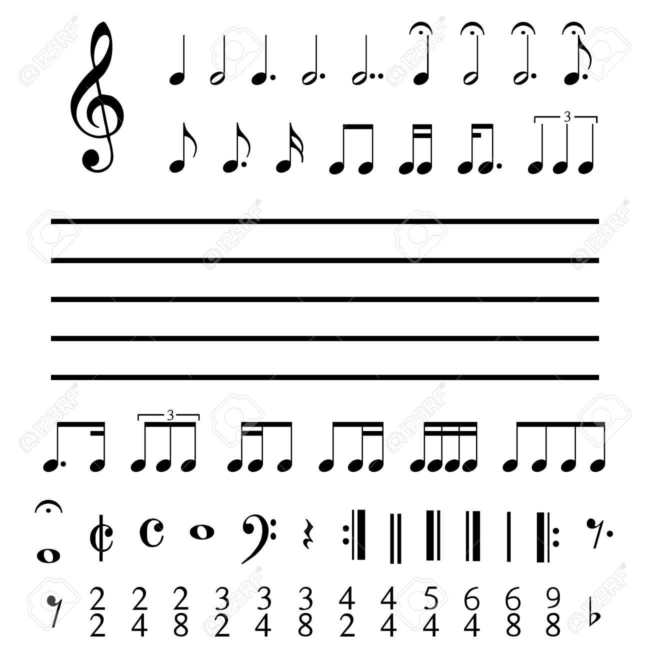 音符と数字の図 のイラスト素材 ベクタ Image