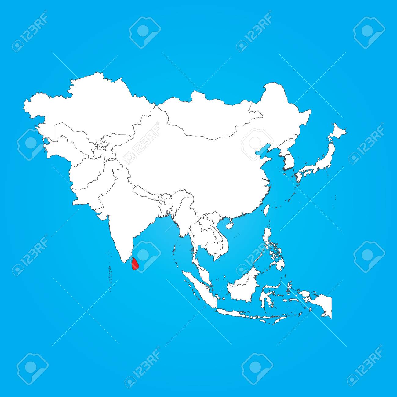 Sri Lanka On Asia Map A Map Of Asia With A Selected Country Of Sri Lanka Stock Photo, Picture And  Royalty Free Image. Image 32386475.