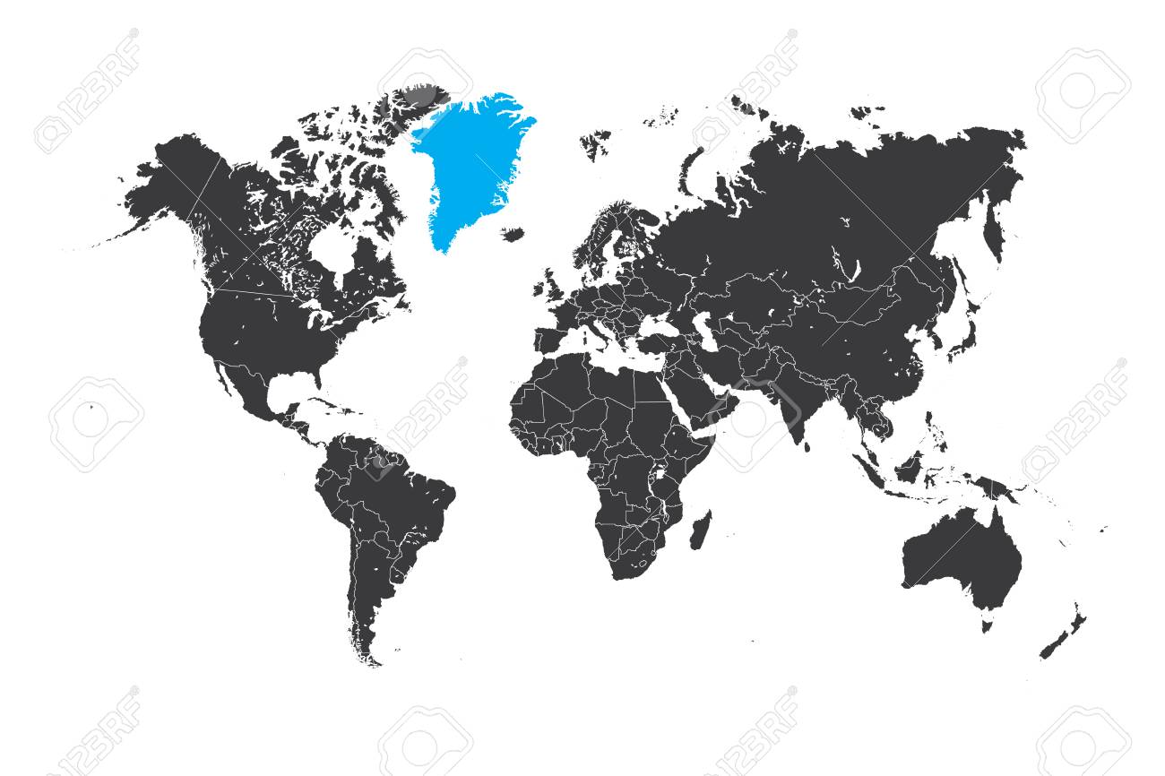 Une Carte Du Monde Avec Un Pays Selectionne Du Groenland Banque D Images Et Photos Libres De Droits Image