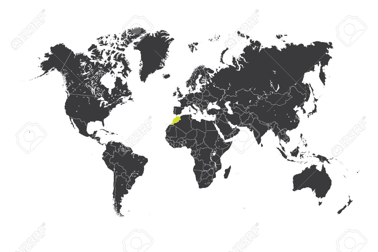 モロッコの選択した国の世界地図 の写真素材 画像素材 Image