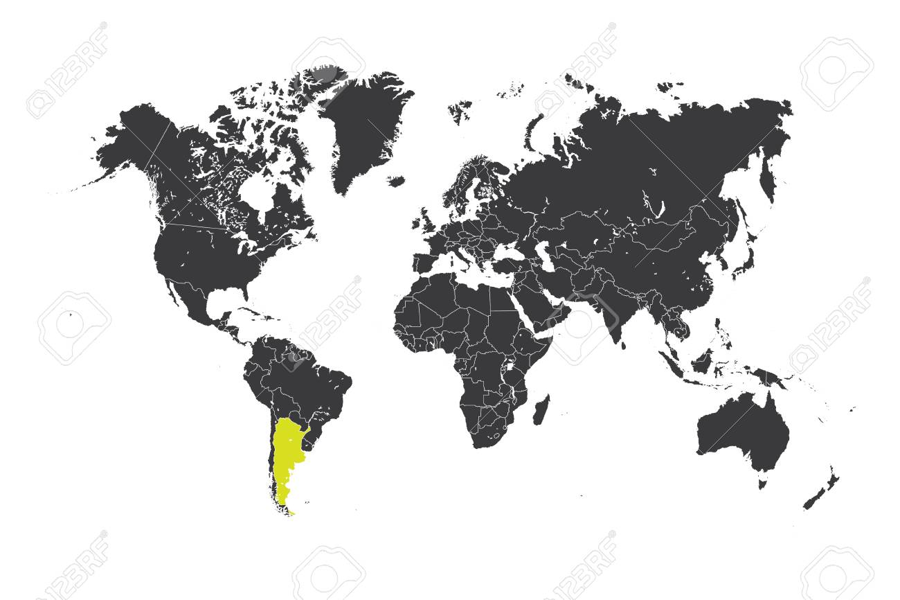 アルゼンチンの選択した国の世界地図 の写真素材 画像素材 Image