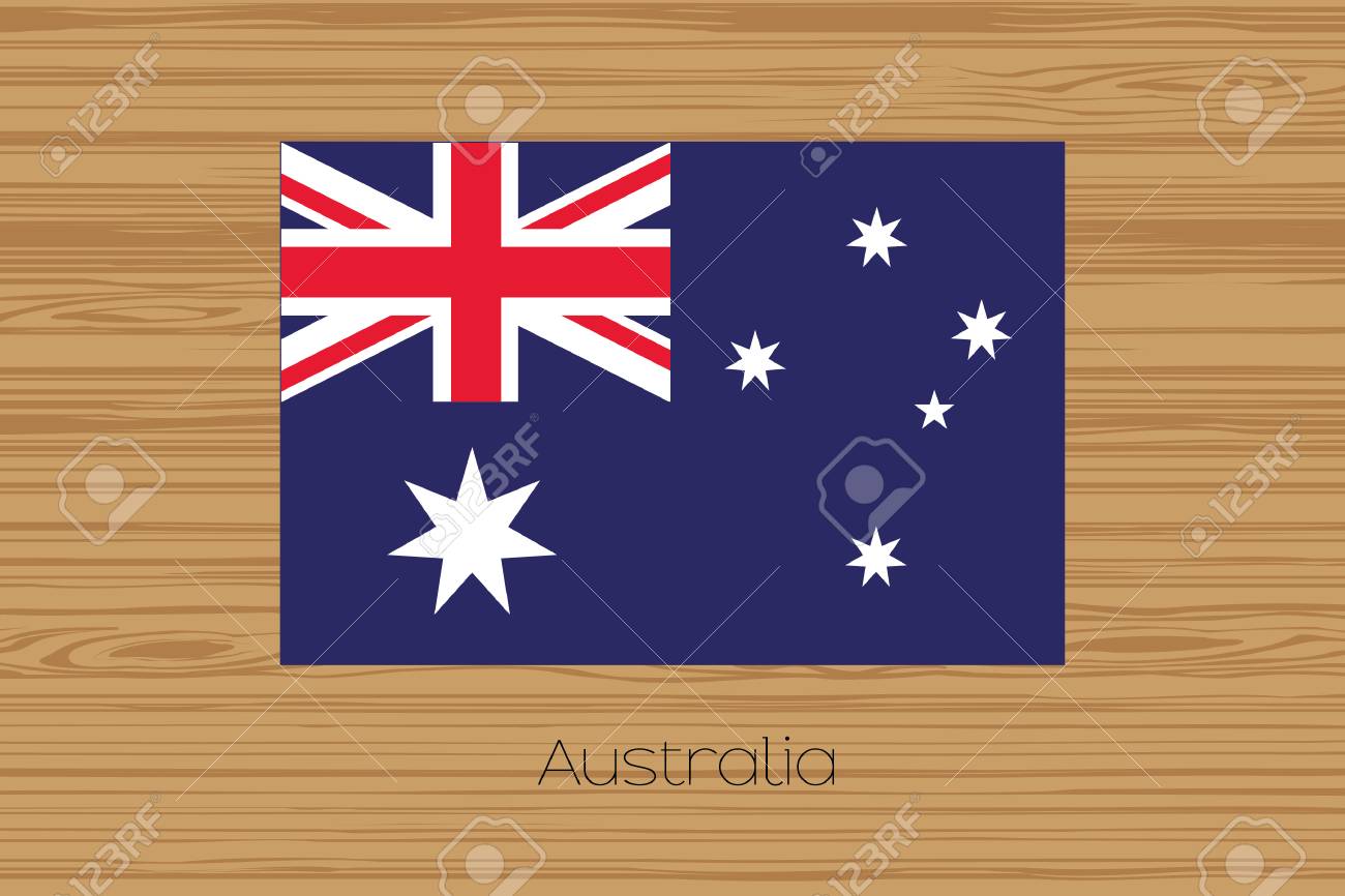 オーストラリアの国旗と木の床のイラスト の写真素材 画像素材 Image