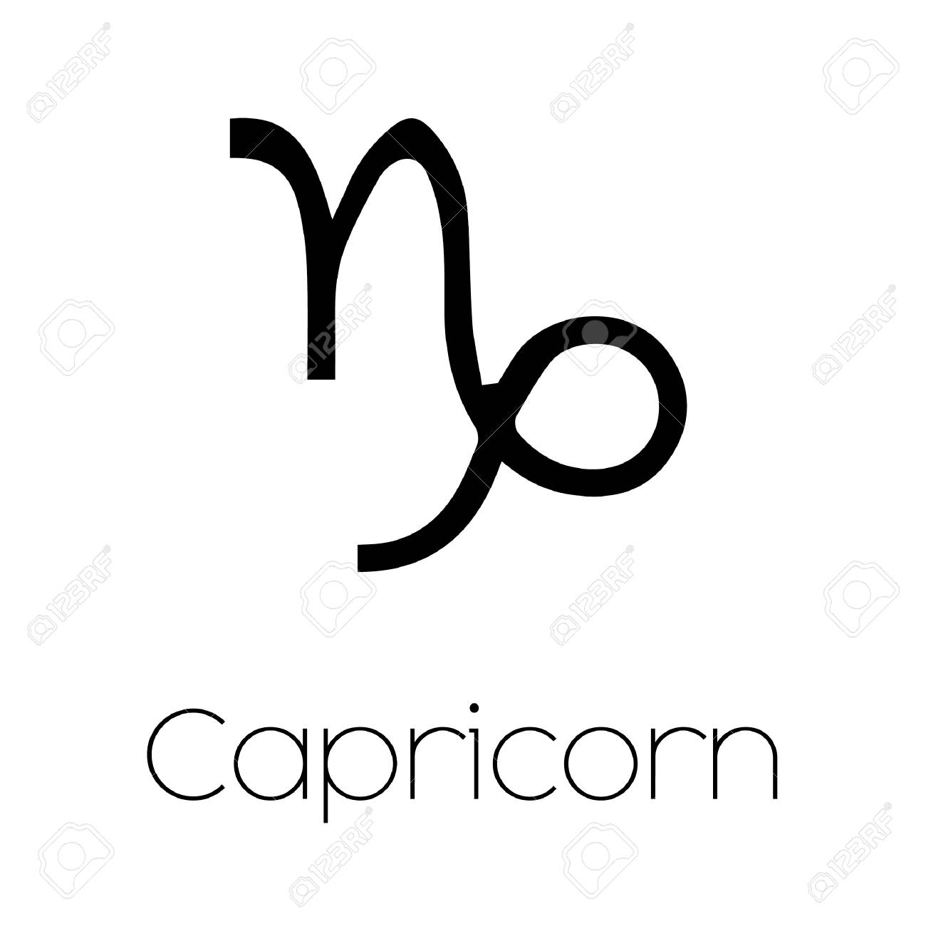 Illustrated Zodiac Symbol - Capricorn Stock Photo, Picture and Royalty Free  Image. Image 46313494., image size:1300x1300