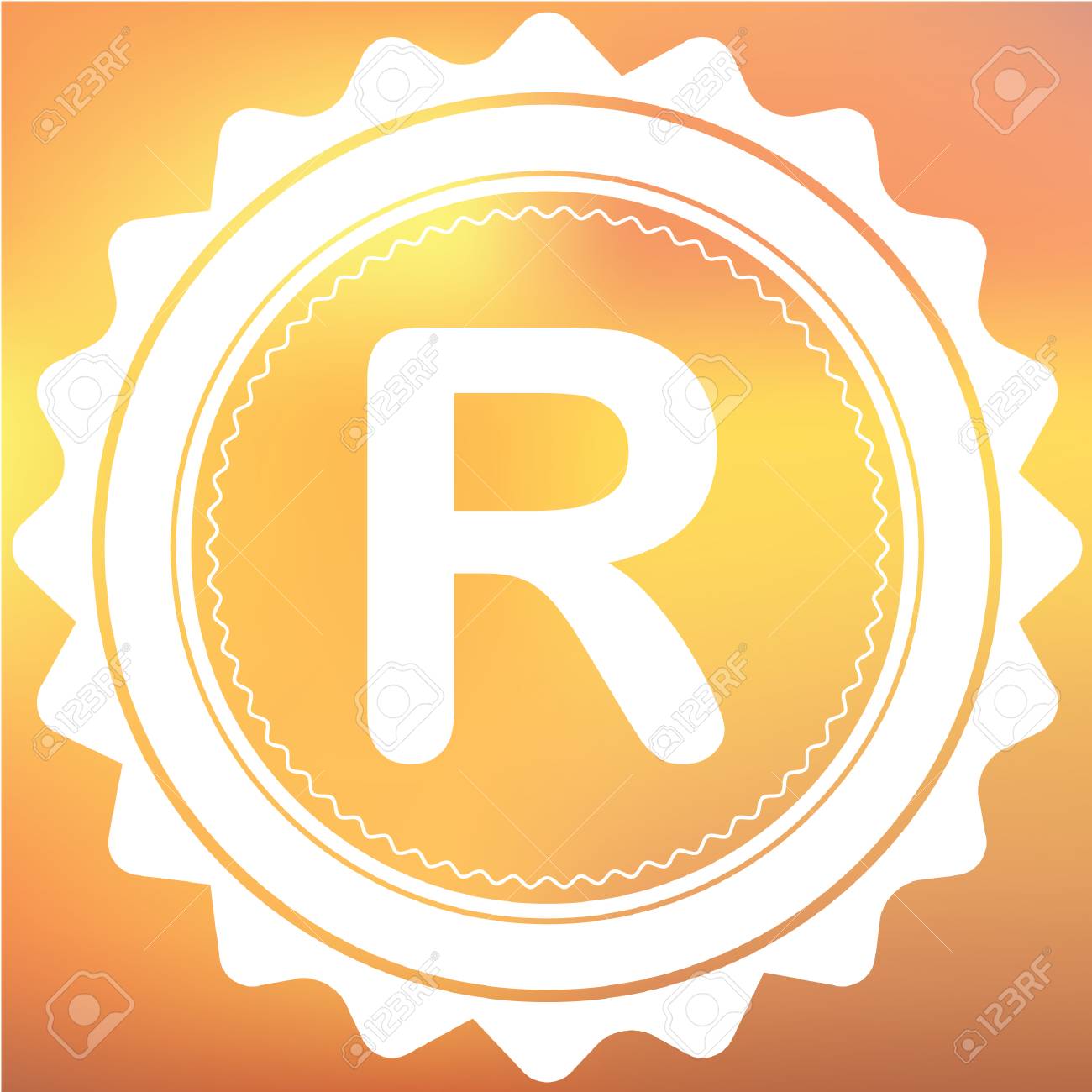 A White Retro Icon Isolated On A Red And Yellow Background Stock Photo Picture And Royalty Free Image Image