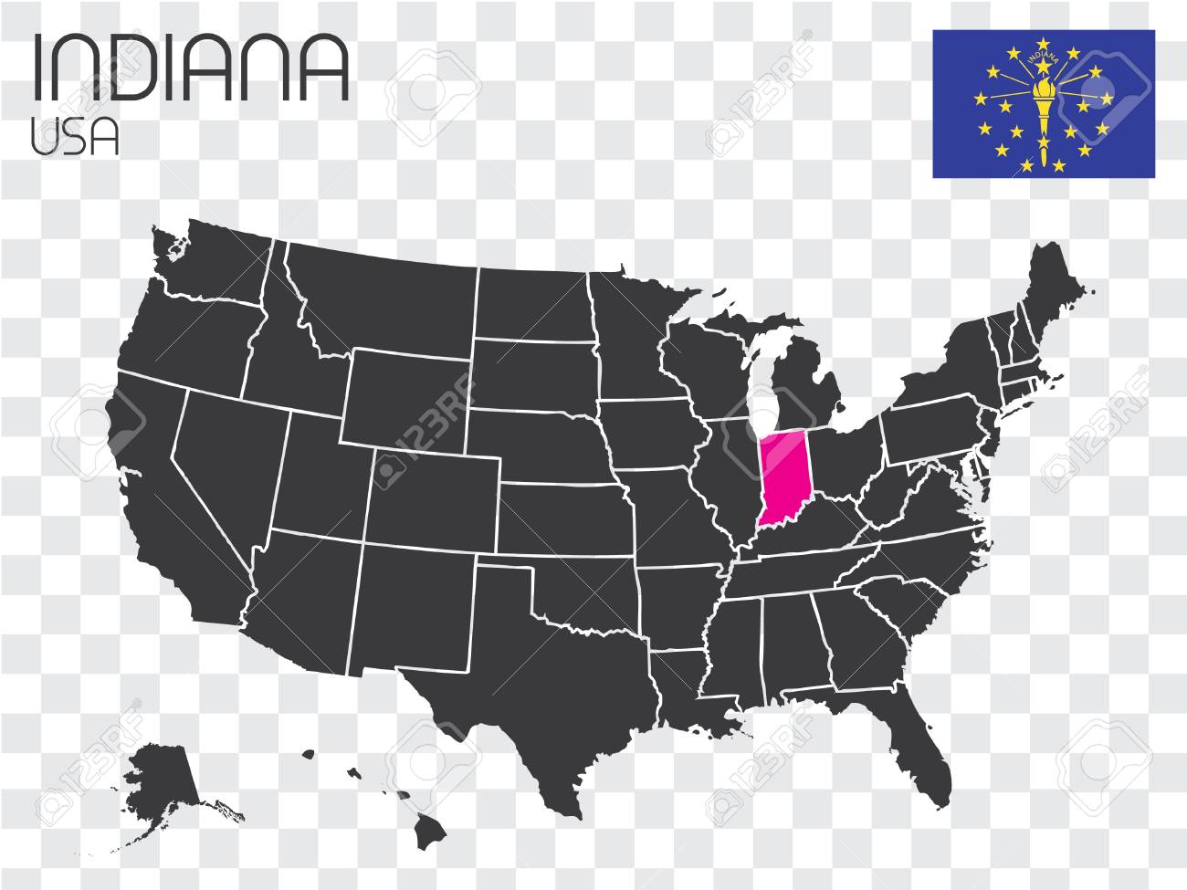 インディアナ州のアメリカ合衆国のイラスト の写真素材 画像素材 Image