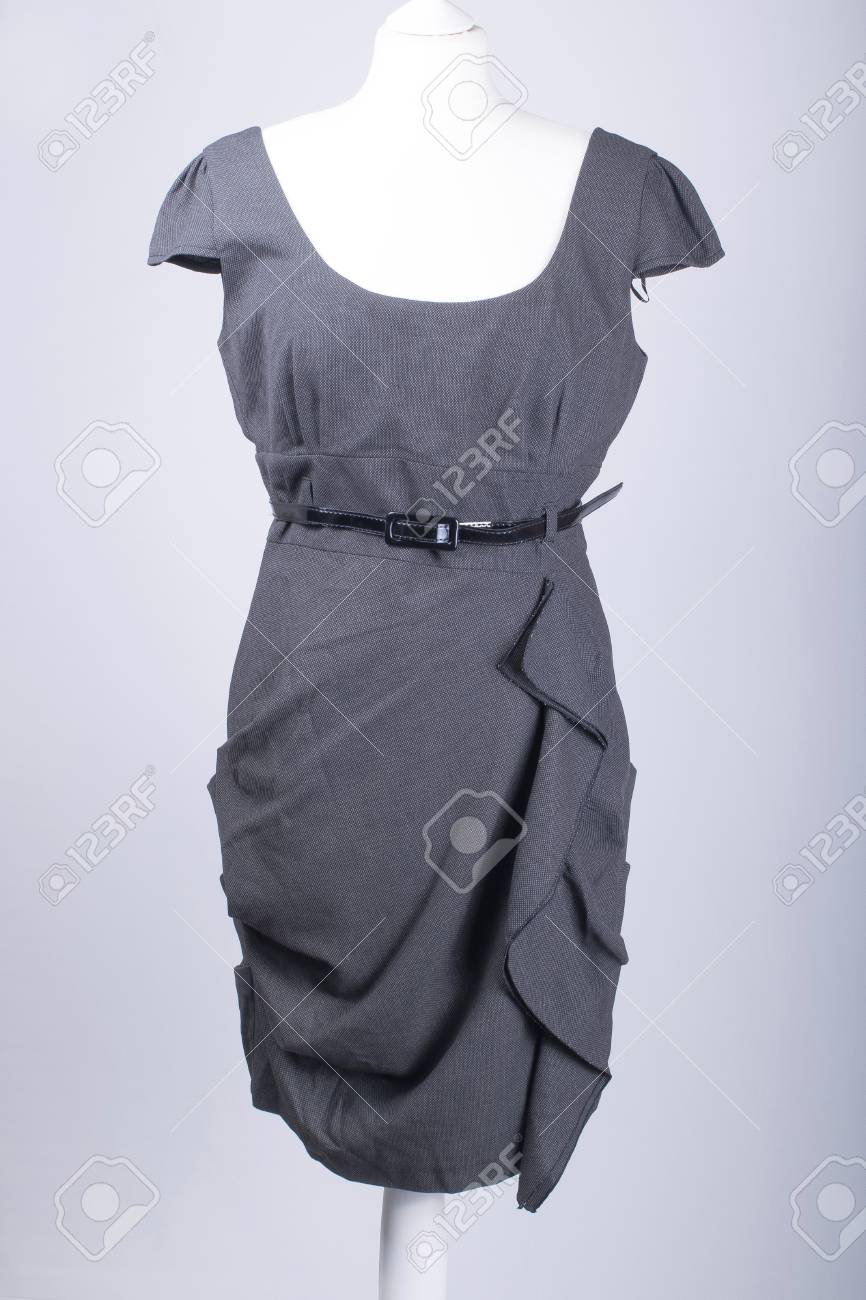 black fitted work dress