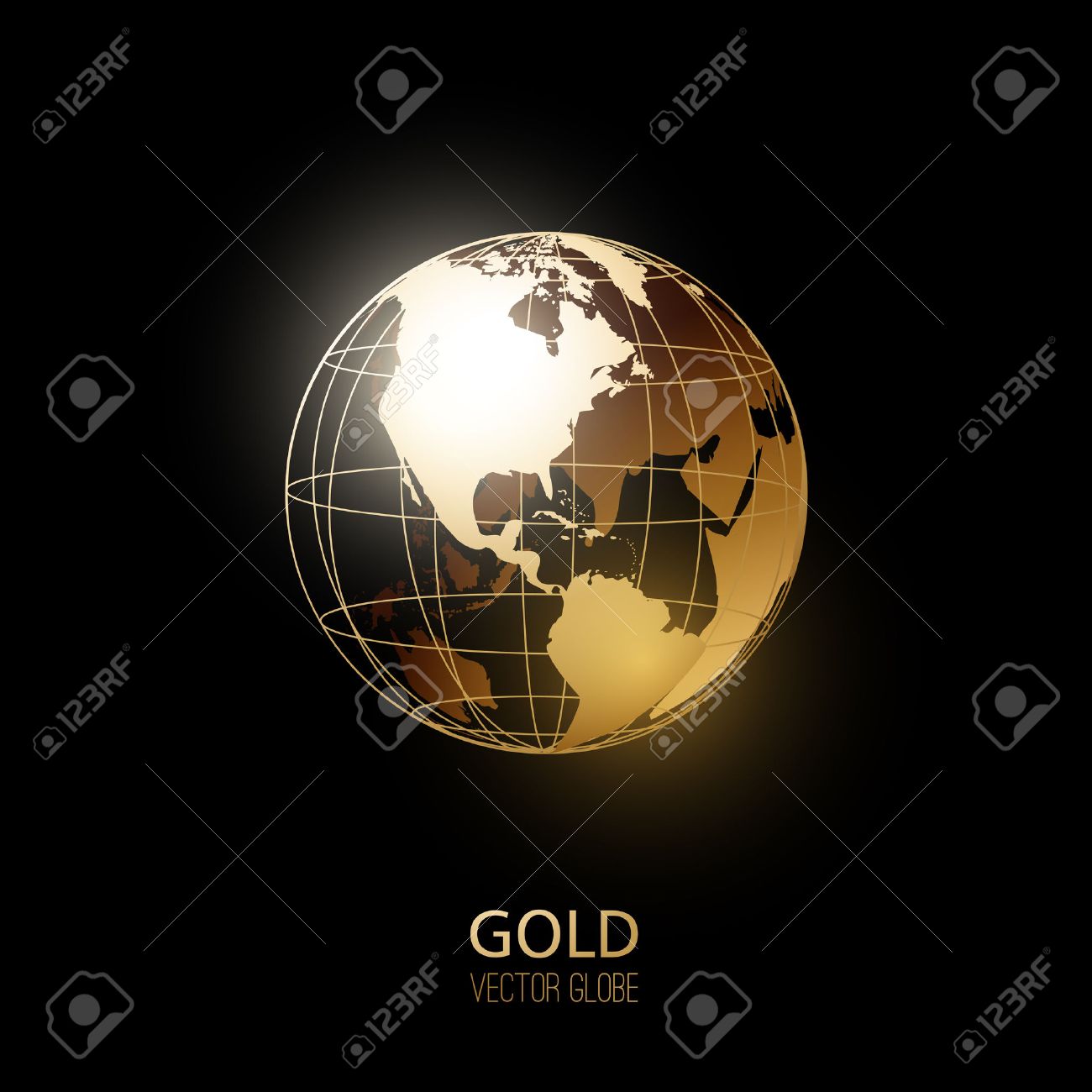 黒の背景に分離されたゴールデン透明グローブ ベクトルのアイコン のイラスト素材 ベクタ Image 黒の背景に分離されたゴールデン透明グローブ ベクトルのアイコン のイラスト素材 ベクタ Image