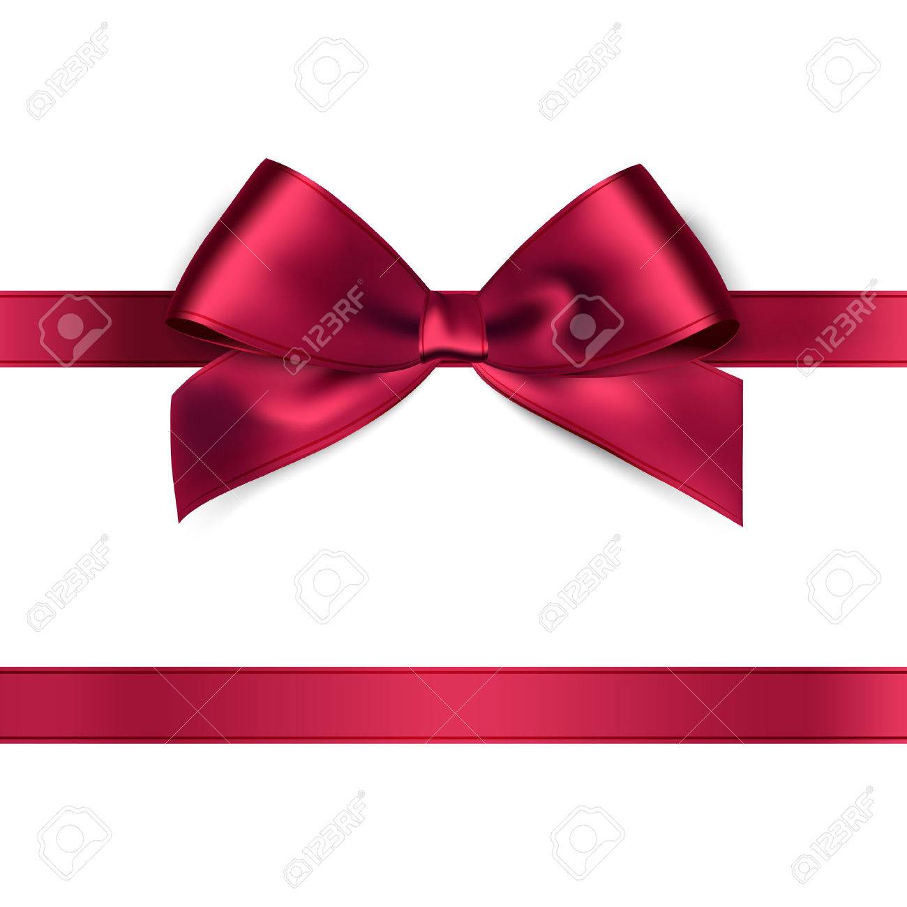 Shiny red satin ribbon on white background. Vector - 51564512 Shiny red satin ribbon on white background. Vector - 51564512