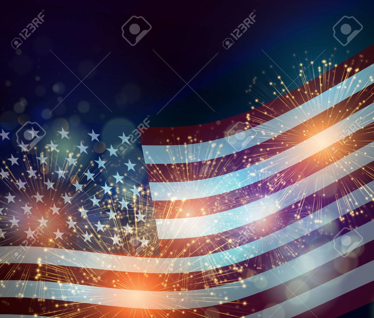 United States flag. Fireworks background for USA Independence Day. Fourth of July celebrate - 54436549 United States flag. Fireworks background for USA Independence Day. Fourth of July celebrate - 54436549