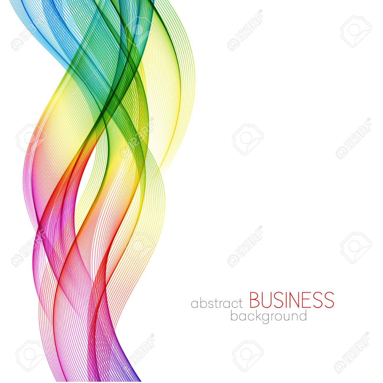 波ベクトルの背景を抽象的なレインボー ライン パンフレット ウェブサイト フライヤーのデザインを振った スペクトラム波形 虹色のイラスト素材 ベクタ Image