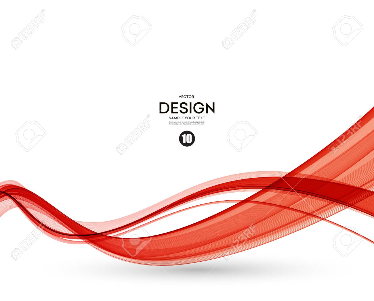 抽象的な赤い波線のイラスト素材 ベクタ Image