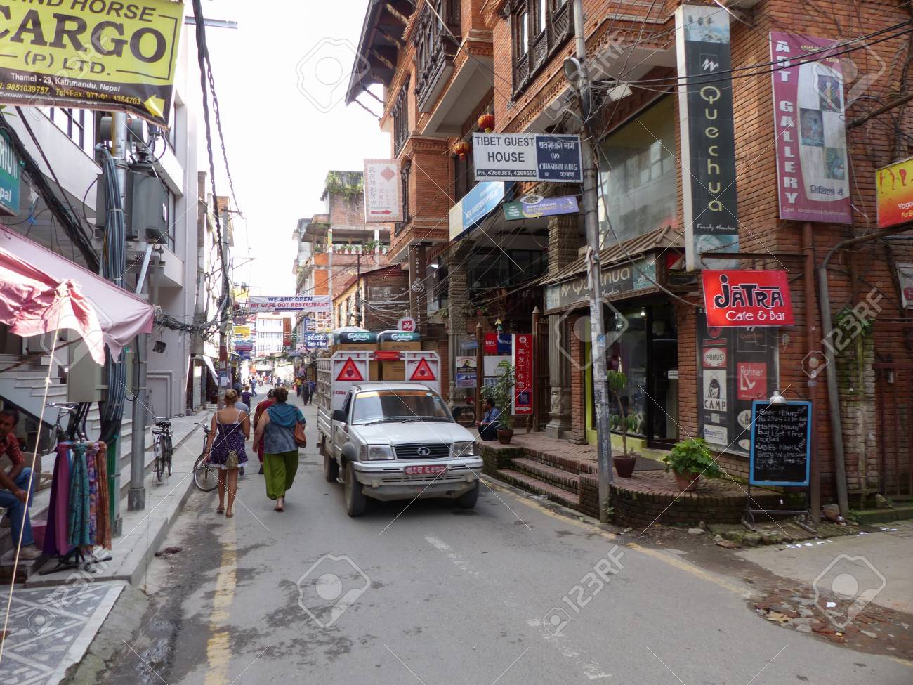 kathmandu nepal september 4 2015 rush in the street in thamel