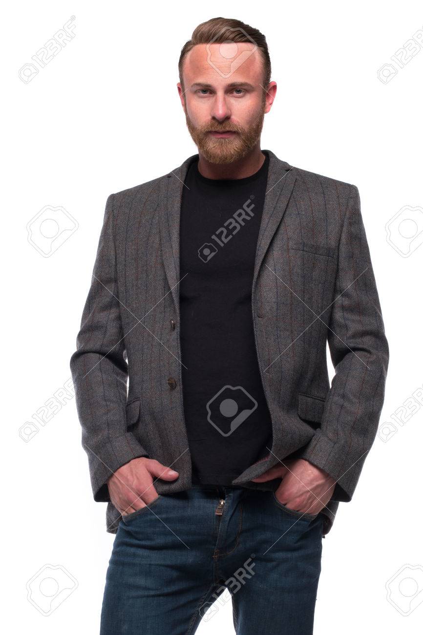 jeans black shirt and blazer