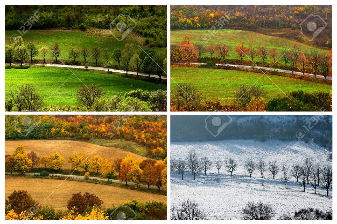 Four Seasons Landscape With Countryside Views Of Preslav. Stock four seasons landscape with countryside views of Preslav. Stock Photo - 25299830 - Four Seasons Landscape With Countryside Views Of Preslav. Stock