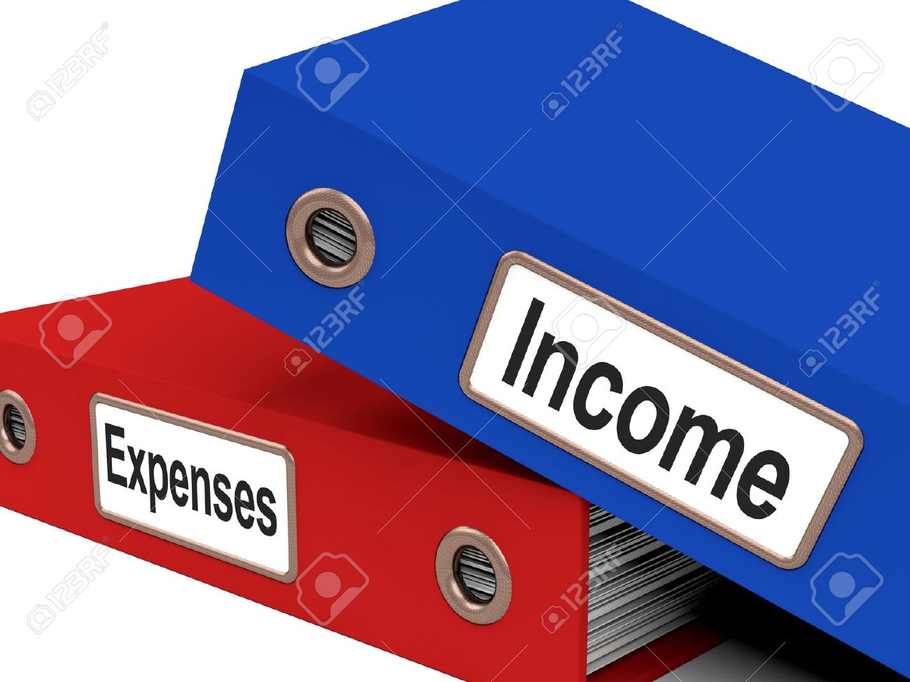 income expenses files showing budgeting and bookkeeping stock photo income expenses
