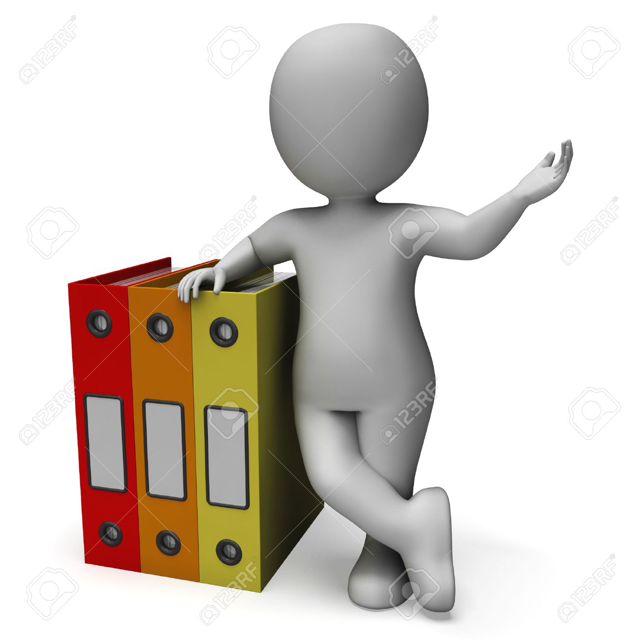 店員を整理整頓されていた示しています書類やバインダーを記録 の写真素材 画像素材 Image