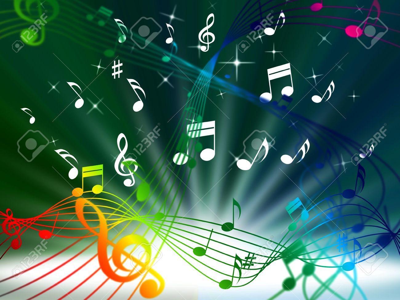 Green Music Background Meaning Tune Sounds And Piece Stock Photo Picture And Royalty Free Image Image 29633211