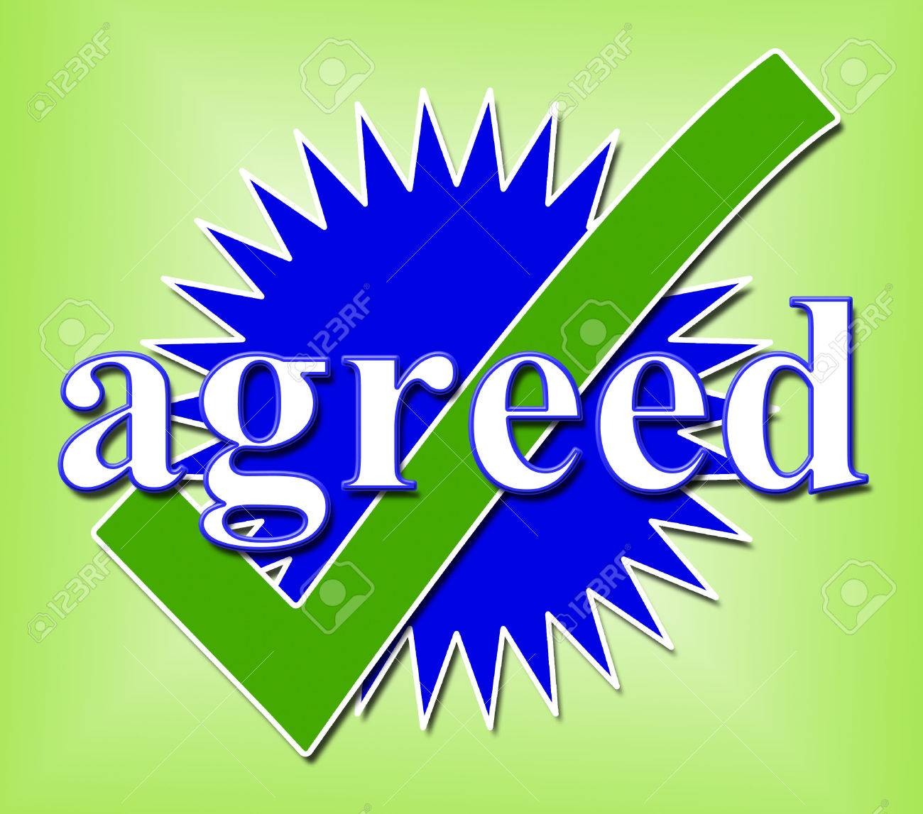 Agreed Tick Showing All Right And Confirm Stock Photo, Picture and Royalty  Free Image. Image 32811701., image size:1300x1147