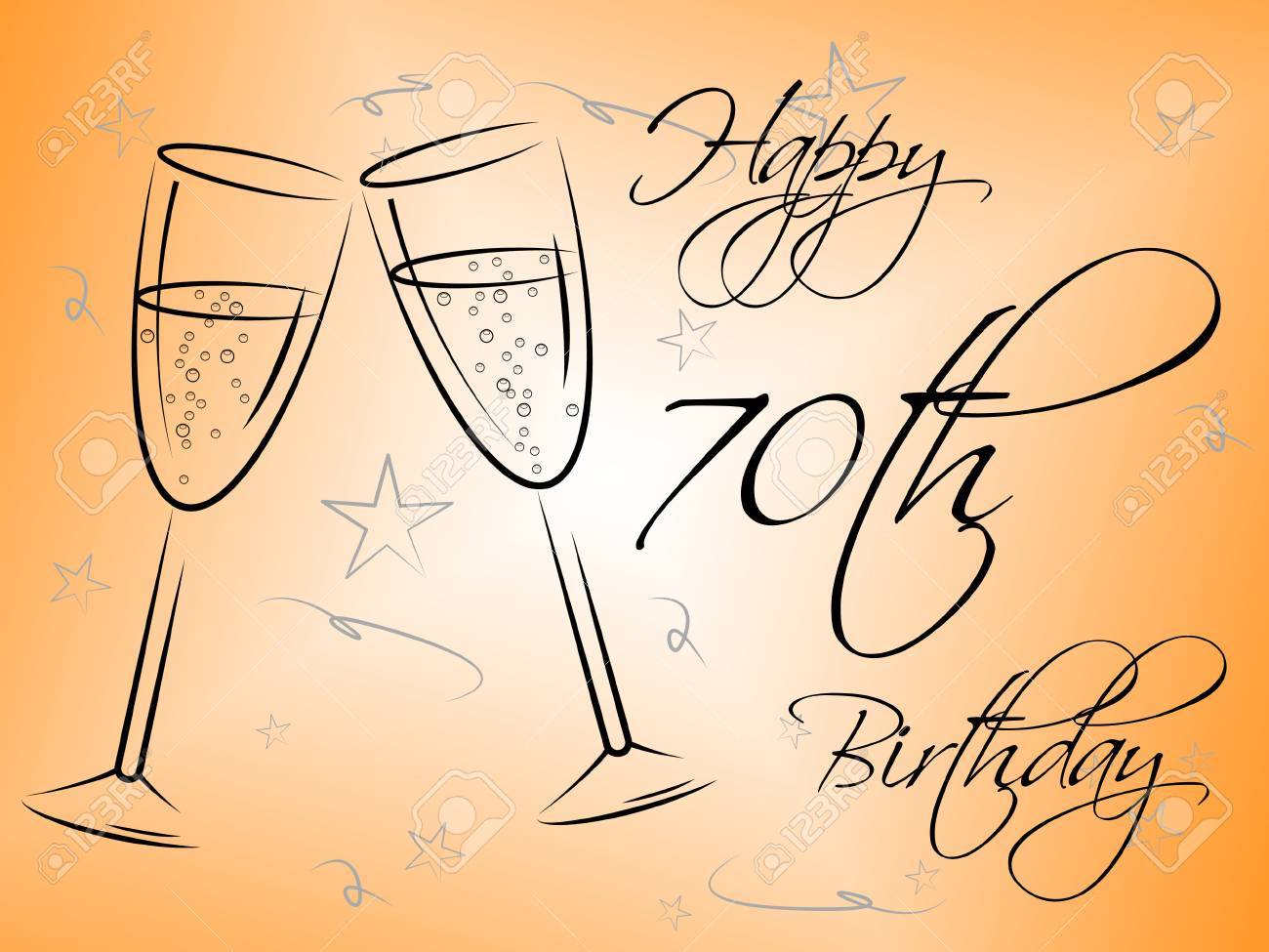 happy seventieth birthday showing congratulations celebrate and