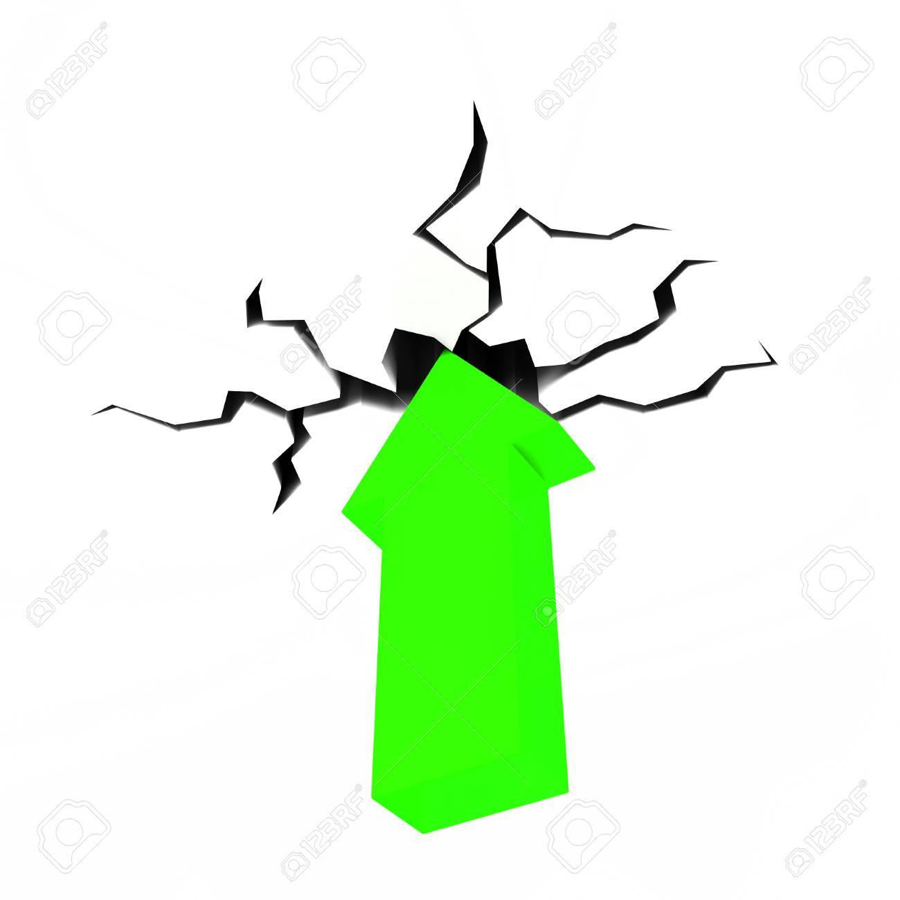 arrow through roof meaning rising success and gain stock photo