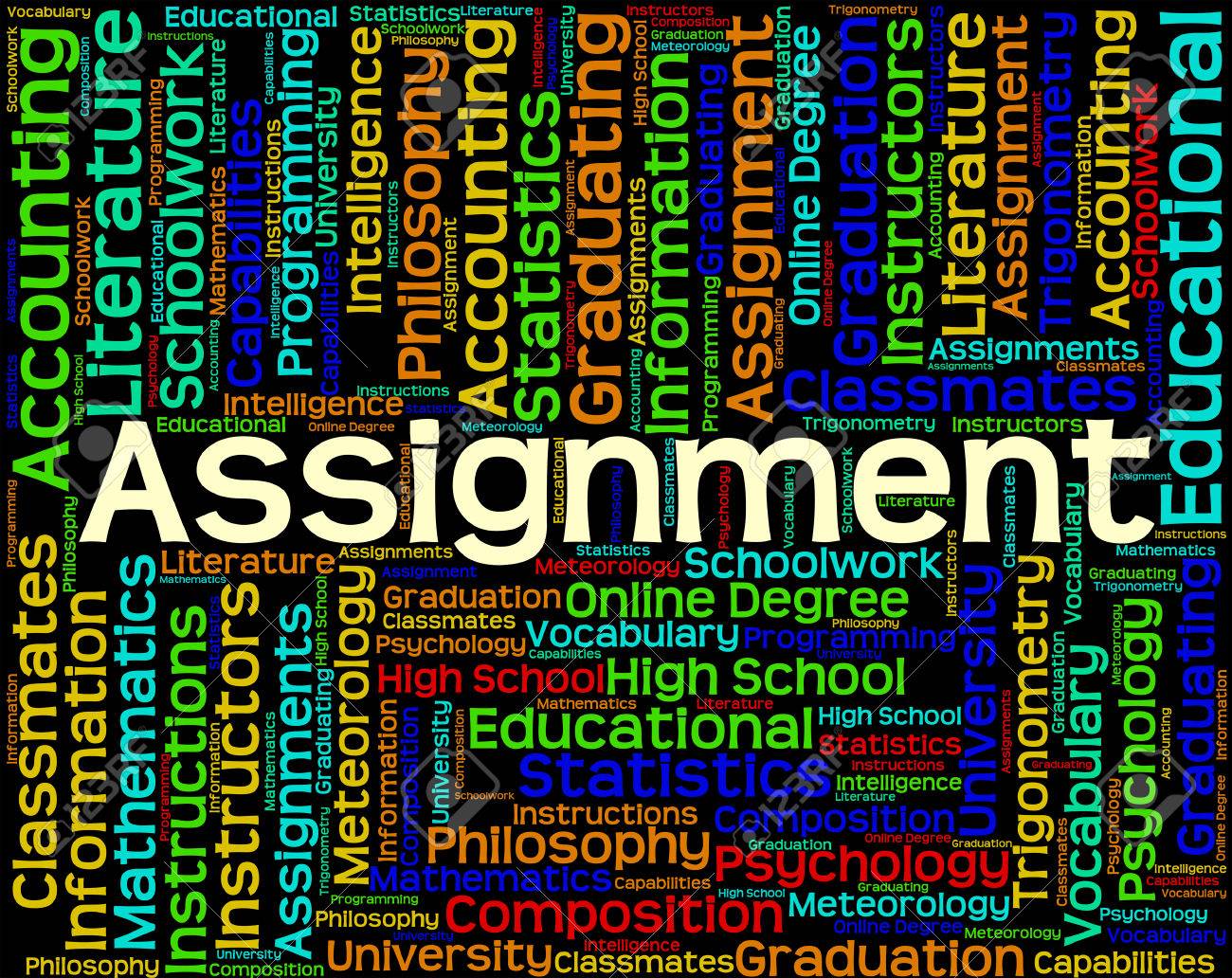 assignment word meaning school work and homework homework word