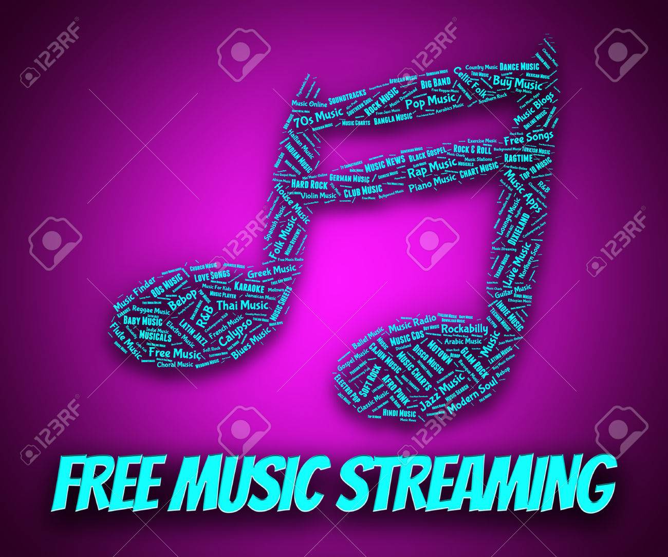 free music streaming representing no cost and track stock photo