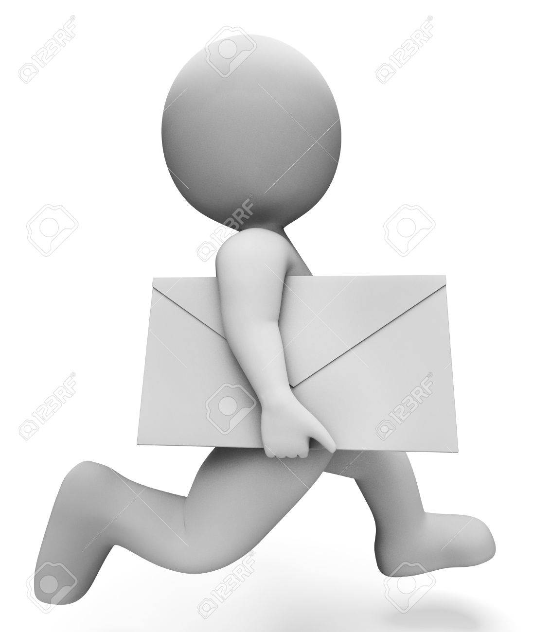 character letter meaning fast delivery and delivers 3d rendering letter delivery