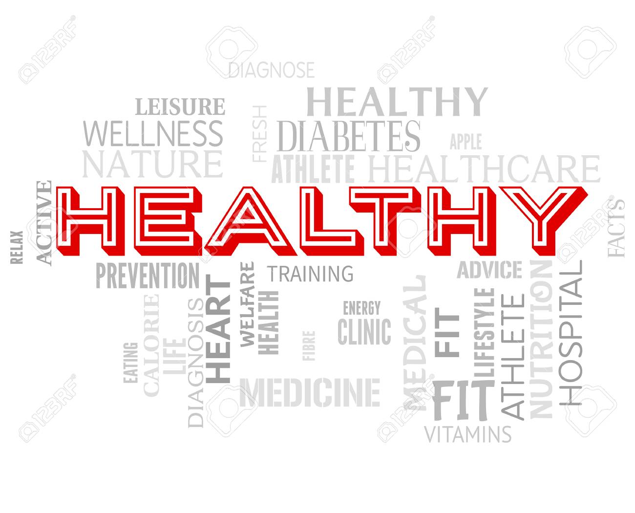 healthy words showing fitness healthcare and wellness stock photo words for fitness