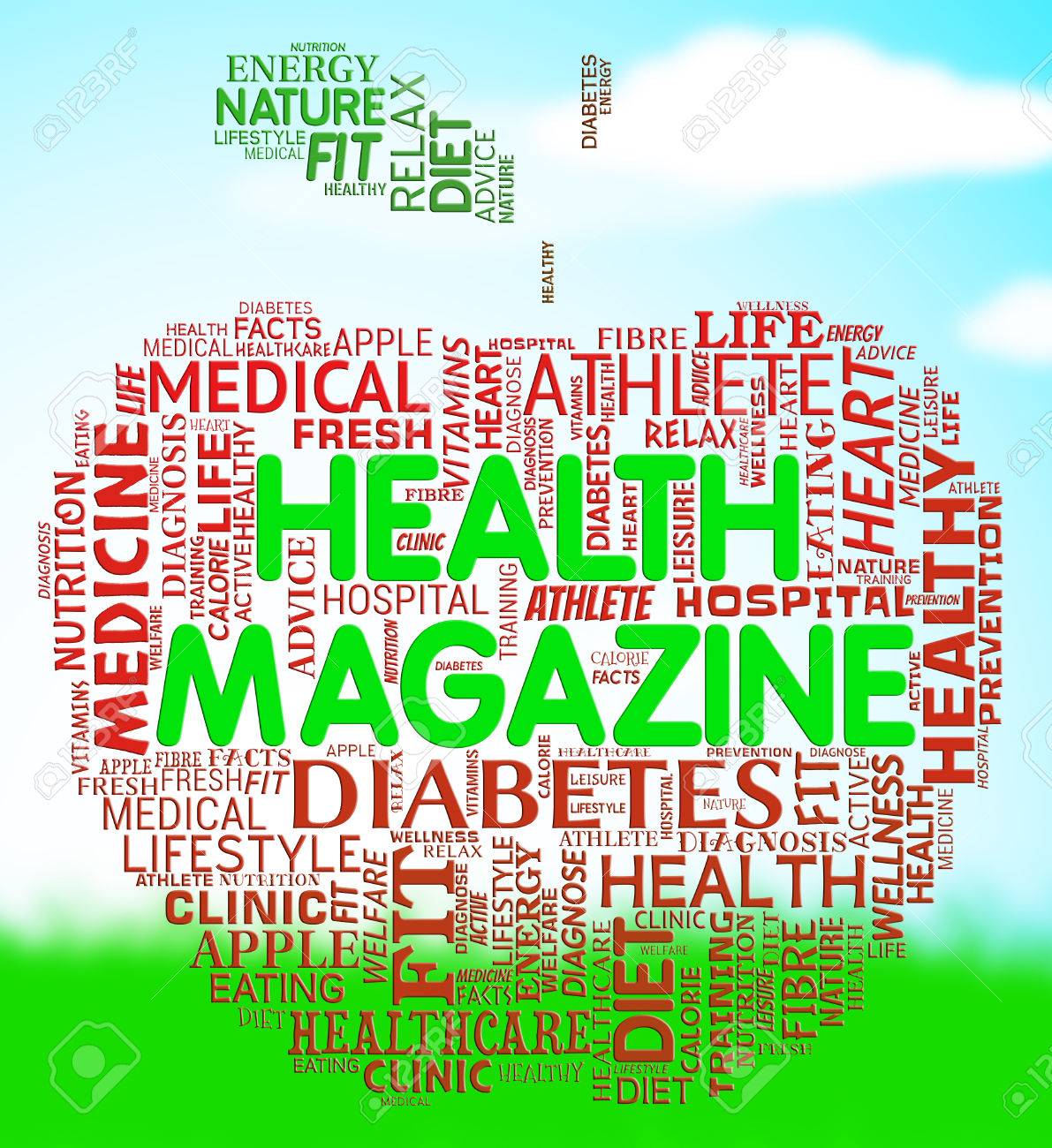 健康雑誌の意味ヘルスケアおよびウェルネス メディア の写真素材 画像素材 Image