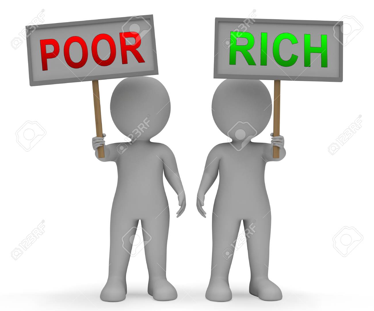 Rich Vs Poor Wealth Signs Meaning Well Off Against Being Broke Stock Photo Picture And Royalty Free Image Image
