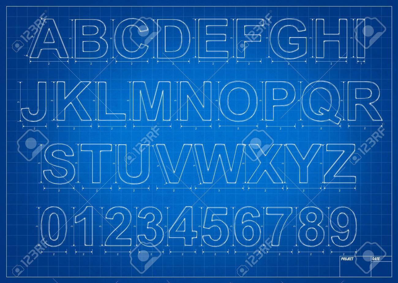 Blueprint Drafting Font Vector Images (over 130)