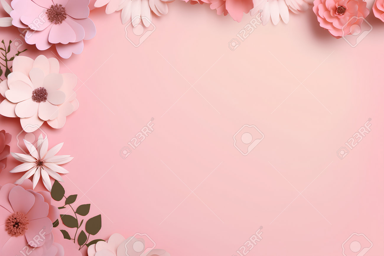 Beautiful Floral Background With Pink And White Flowers. Vector  Illustration. Free Image and Photograph 206843347., image size:1300x867