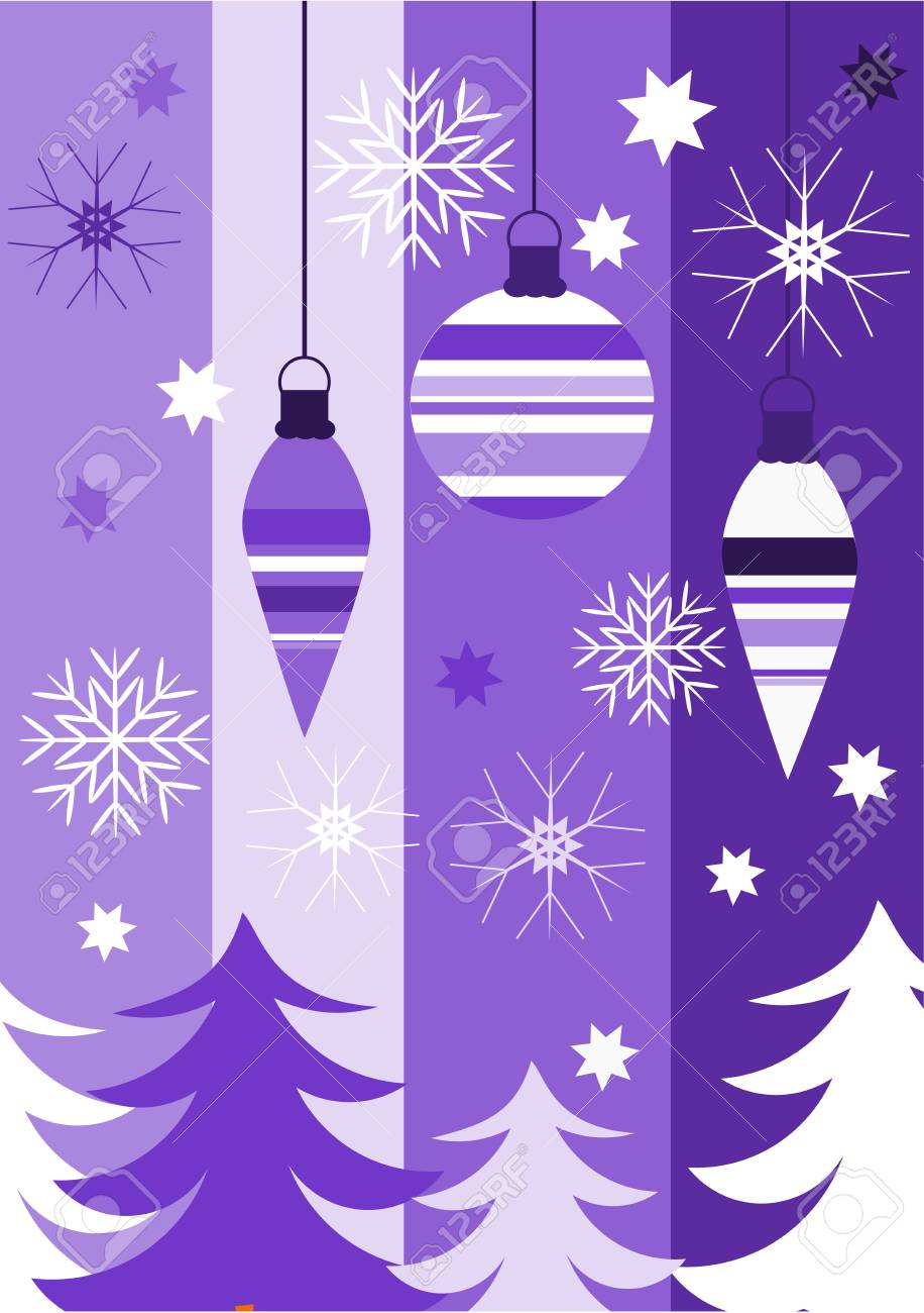 purple christmas card