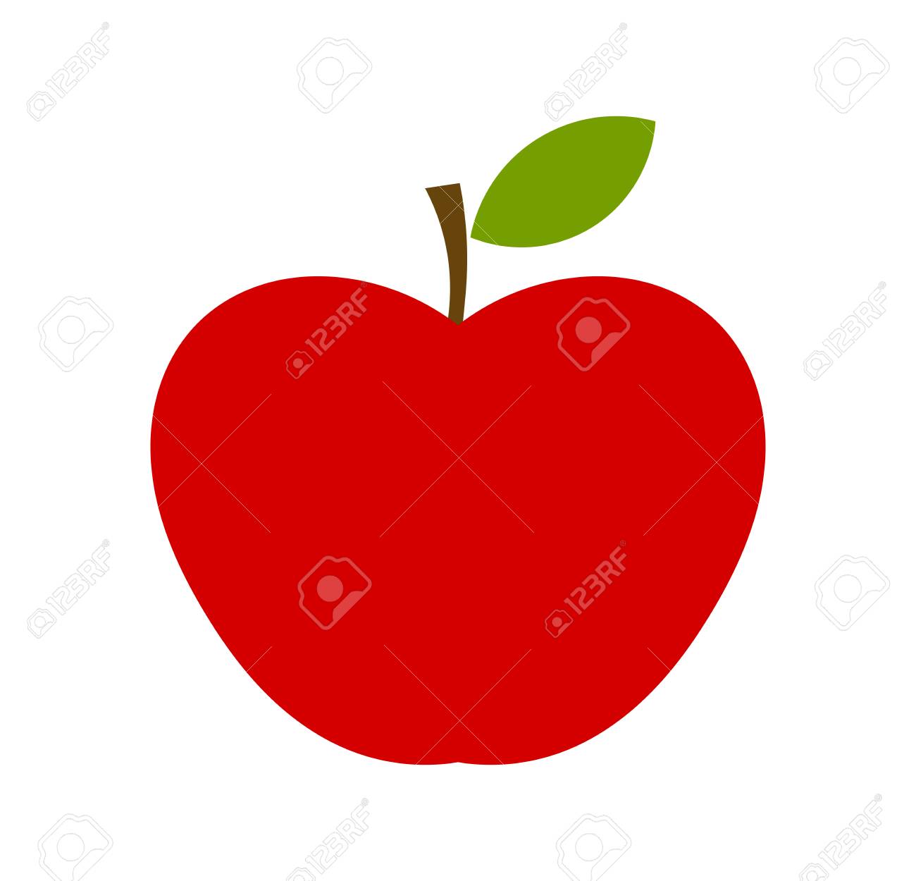 葉のアイコンが付いている赤いリンゴ ベクトルイラストのイラスト素材 ベクタ Image