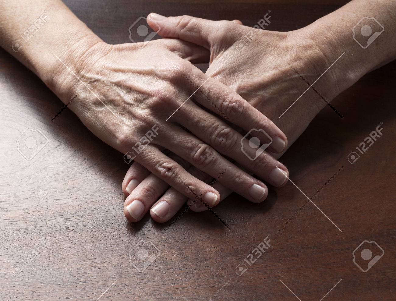 talking hands concept female flat hands crossed and joined stock