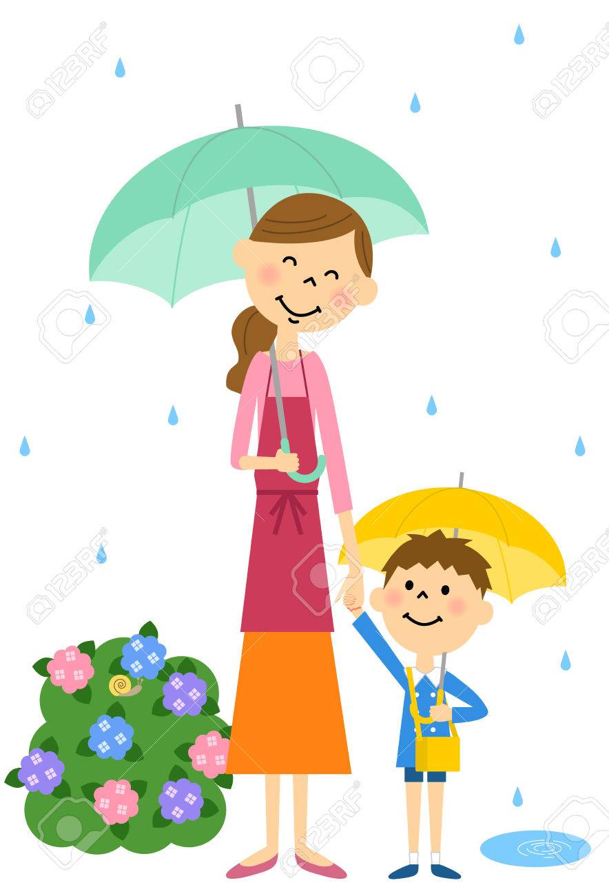 雨の日 家族 両親 子供の送迎 のイラスト素材 ベクタ Image 雨の日 家族 両親 子供の送迎 のイラスト素材 ベクタ Image