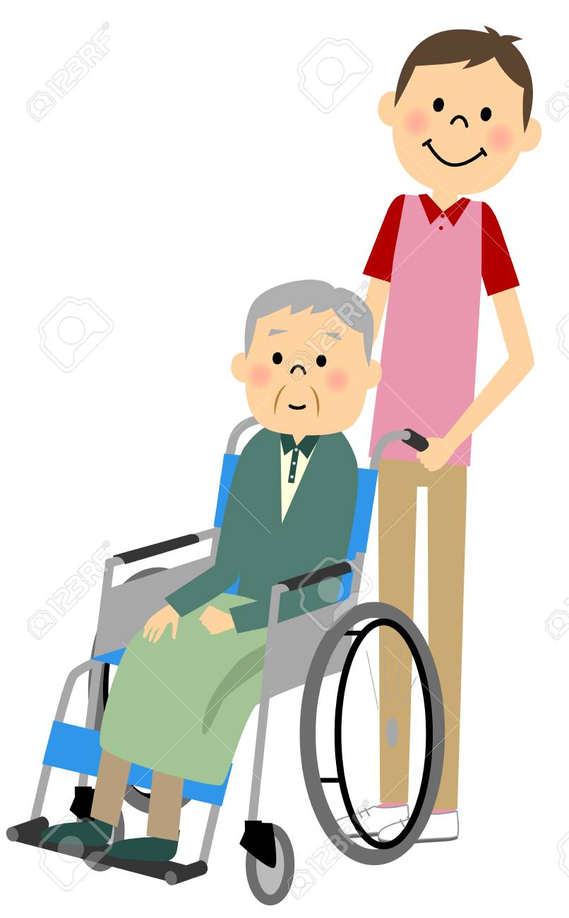 高齢者 車椅子に座っています のイラスト素材 ベクタ Image