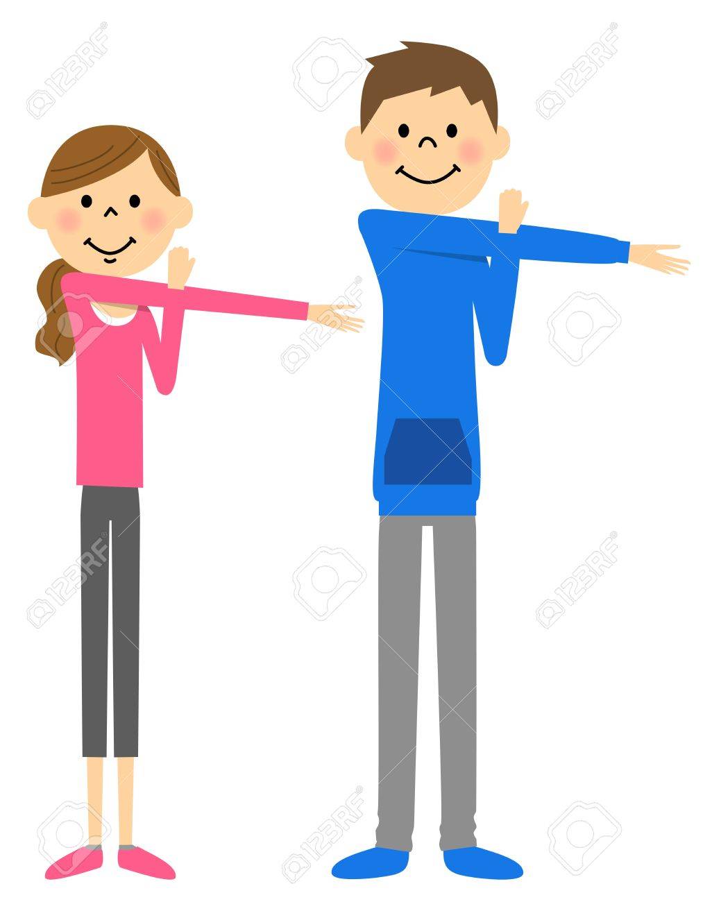 Warm Up Exercise Couple Royalty Free Cliparts Vectors And Stock Illustration Image