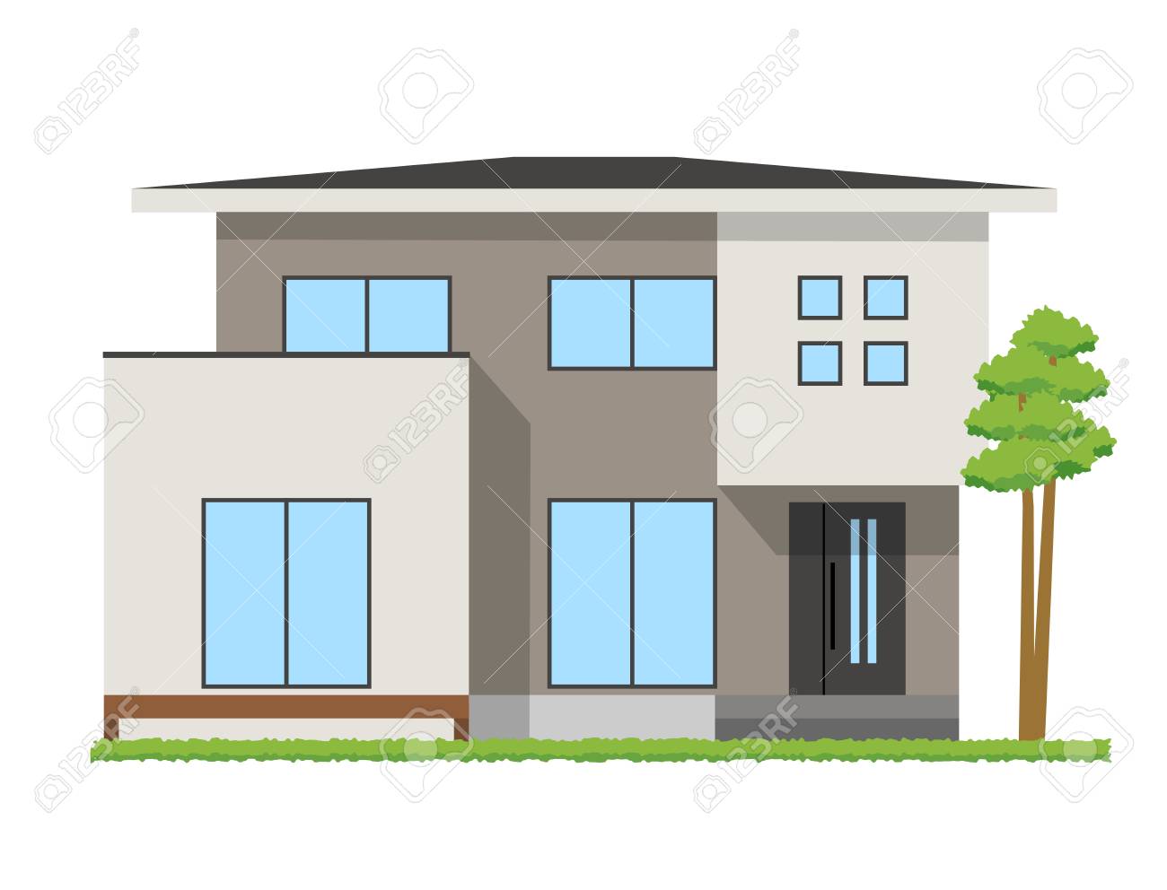 戸建建物住宅 のイラスト素材 ベクタ Image 7274