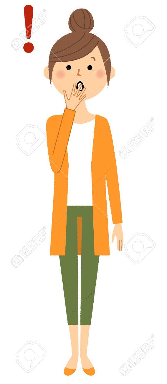 若い女性 ママ びっくりするには のイラスト素材 ベクタ Image