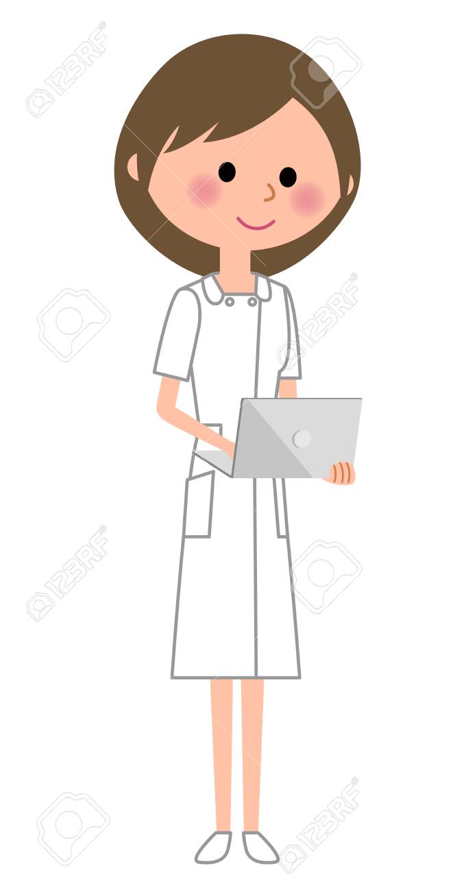 看護師 ノート パソコンのイラスト素材 ベクタ Image