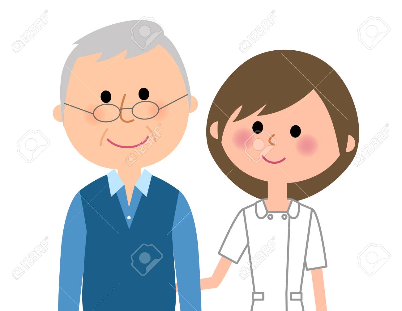 白の背景に看護師と患者 ベクトルイラスト のイラスト素材 ベクタ Image 白の背景に看護師と患者 ベクトルイラスト のイラスト素材 ベクタ Image