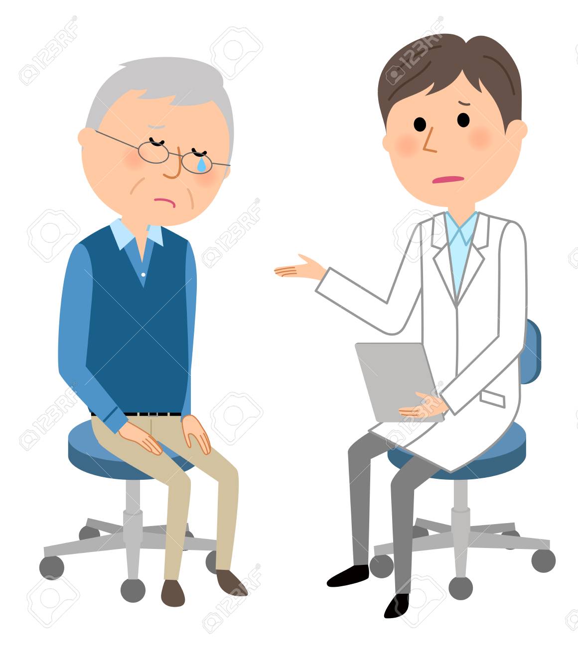 白衣の男性 健康診断 のイラスト素材 ベクタ Image