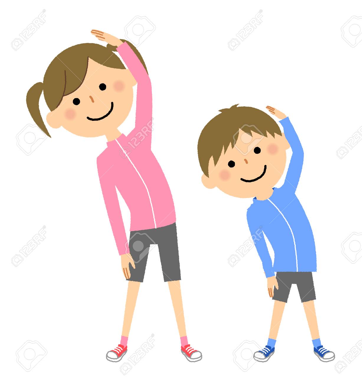 Boys And Girls, Stretching Royalty Free SVG, Cliparts, Vectors, and Stock  Illustration. Image 125035800.