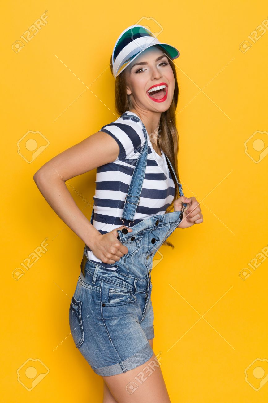 three quarter length dungarees